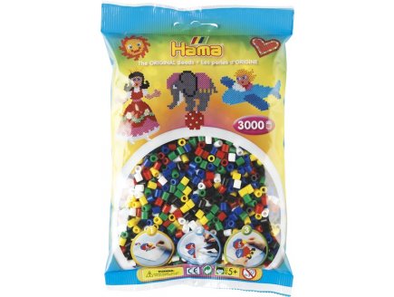 SACHET DE 3000 PERLES A REPASSER HAMA MIDI COULEURS ASSORTIES - LOISIRS CREATIFS - 201-66