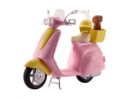 SCOOTER ROSE BARBIE ET PETIT CHIEN - MATTEL - FRP56 - MOTO, ACCESSOIRES