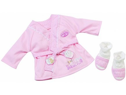 SET BAIN BABY ANNABELL : PEIGNOIR ET CHAUSSONS - HABIT POUPEE 46 CM - ZAPF CREATION