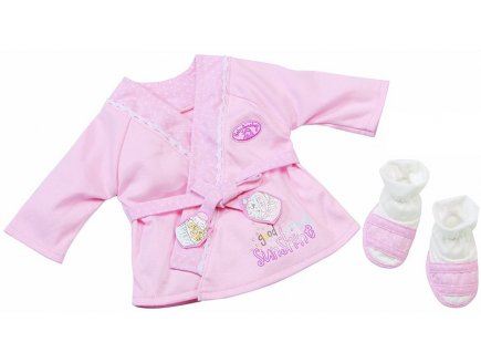 SET BAIN BABY ANNABELL : PEIGNOIR ET CHAUSSONS - HABIT POUPEE 46 CM - ZAPF CREATION