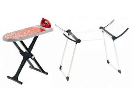 Set buanderie  Junior 3 pi�ces : s�choir, planche et fer � repasser - Klein - 6739 - Jouet M�nage