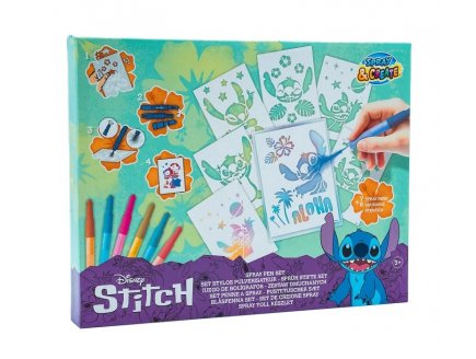 SET CREATIF STITCH STYLOS PULVERISATEURS - POCHOIRS, FEUTRES AEROGRAPHE, SPRAY - COLORIAGE DISNEY