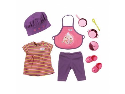 SET CUISINIER BABY BORN : TABLIER ET TOQUE - HABIT POUPEE 43 CM - ZAPF CREATION