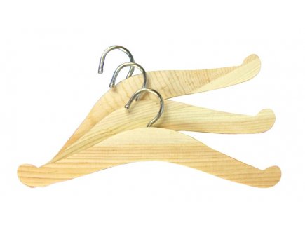 Set de 3 cintres en bois vêtements poupée 38-45 cm - Heless - Accessoire habits, armoire