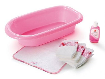 SET DE BAIN POUR POUPEE - BAIGNOIRE ET ACCESSOIRES - TRUDI - 64228