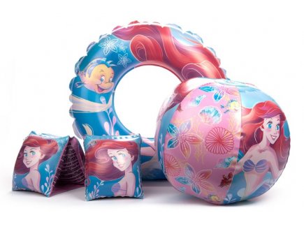 SET DE NATATION ARIEL DISNEY PRINCESS 3 PIECES - BOUEE, BRASSARDS, BALLON DE PLAGE - JEUX PISCINE
