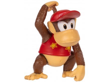 Singe Diddy Kong : figurine Donkey Kong 6 cm - Figurine Nintendo articulée - Jakks