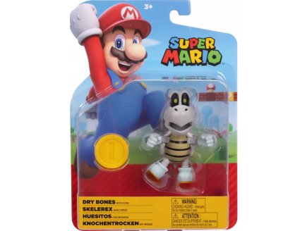 Skelerex avec Pieces : Figurine Super Mario 9 cm - Personnage
