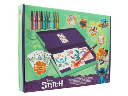 Super Centre d'activits Stitch Stylos pulverisateurs - Pochoirs, Feutres aerographe, Spray - Kit cratif coloriage Disney