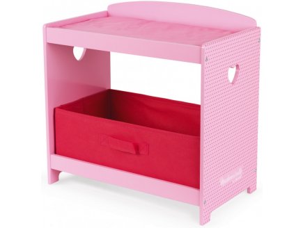 TABLE A LANGER MADEMOISELLE EN BOIS AVEC MATELAS ET TIROIR - ACCESSOIRE POUPEE - JANOD J06563