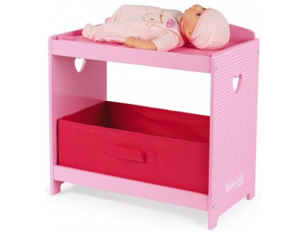Table a langer mademoiselle en bois avec matelas et tiroir - accessoire poupee - Janod j06563