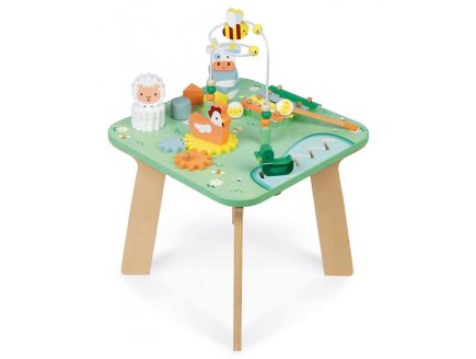 TABLE D'ACTIVITES EN BOIS JOLIE PRAIRIE - JANOD - J05327 - JOUETS EVEIL BEBE