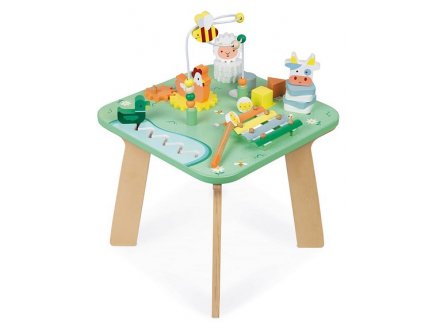 Table d'activites en bois jolie prairie - Janod - j05327 - jouets eveil bebe