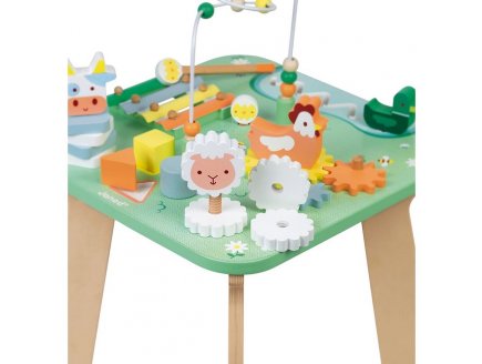 Table d'activites en bois jolie prairie - Janod - j05327 - jouets eveil bebe
