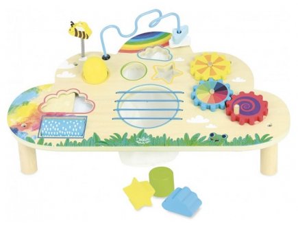 TABLE D'EVEIL ARC-EN-CIEL EN BOIS 8 ACTIVITES - VILAC - 2459 - JOUETS BEBE