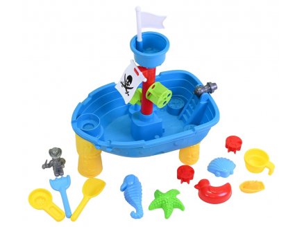 Table eau et sable Bateau pirate + accessoires - Activit�s sensorielles - Jeux enfant, ext�rieur