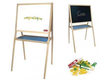 TABLEAU CREATIF EN BOIS DOUBLE FACE ET ACESSOIRES - JEUJURA - 8738 - JEU EDUCATIF