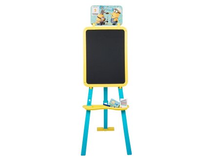 TABLEAU EN PLASTIQUE DOUBLE FACE MINIONS - CHEVALET SUR PIEDS