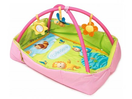 TAPIS D'ACTIVITES ET AIRE D'EVEIL 2 EN 1 COTOONS ROSE - SMOBY - 110216 - JOUETS BEBE