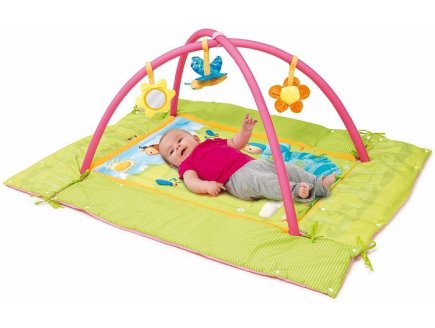 Tapis d'activites et aire d'eveil 2 en 1 cotoons rose - Smoby - 110216 - jouets bebe