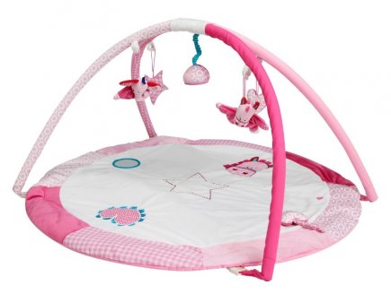 TAPIS D'EVEIL ROND POLLIE ROSE - TAPIS BEBE AVEC ARCHES - TIAMO