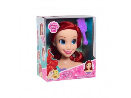 Tête à coiffer Ariel La Petite Sirène 14 cm avec brosse - Disney Princesse - Coiffure Poupée