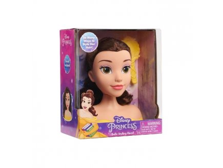 Tête à coiffer Belle 14 cm avec brosse - Disney Princesse - Coiffure Poupée