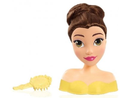 Tête à coiffer Belle 14 cm avec brosse - Disney Princesse - Coiffure Poupée