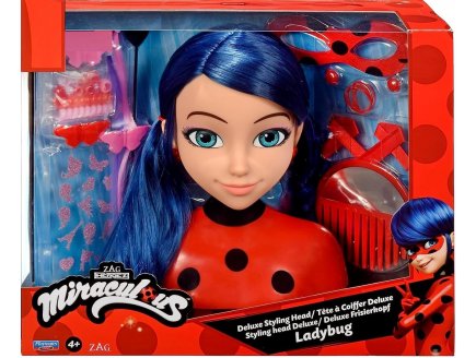 TETE A COIFFER DELUXE MIRACULOUS : LADYBUG MARINETTE - 30 PIECES - GIOCHI PREZIOSI - POUPEE
