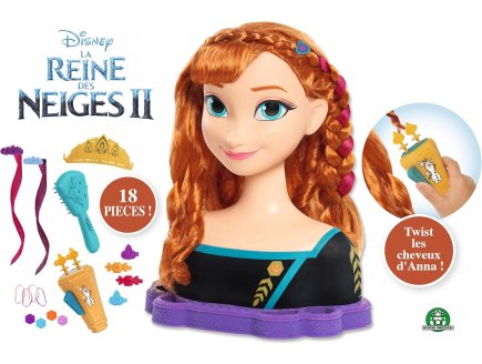 Tte  coiffer Deluxe Reine des Neiges 2 : Anna - Disney Frozen 2 - Giochi Preziosi - Poupee