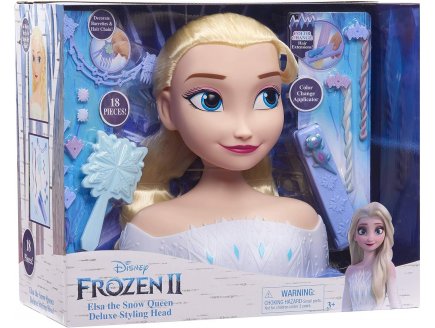 TETE A COIFFER DELUXE REINE DES NEIGES : ELSA - 18 PIECES - GIOCHI PREZIOSI - POUPEE