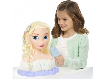 Tete a coiffer deluxe reine des neiges : elsa - 18 pieces - Giochi preziosi - poupee