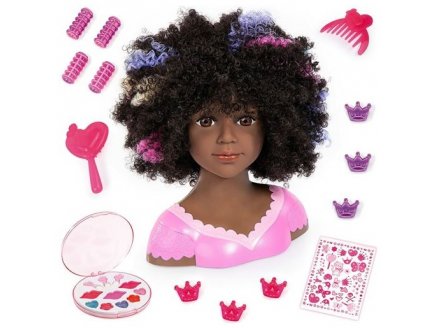 TETE A COIFFER ET A MAQUILLER CHARLENE 27 CM COUPE AFRO - BAYER DESIGN - POUPEE ET ACCESSOIRES