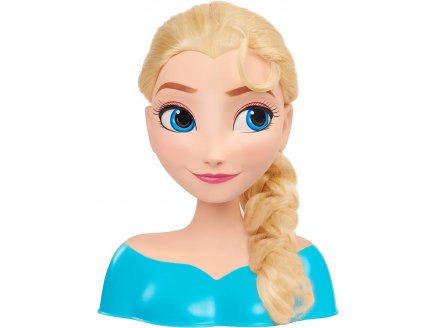 Tete a coiffer reine des neiges 16cm cheveux blond : elsa avec une brosse - Mattel - poupee