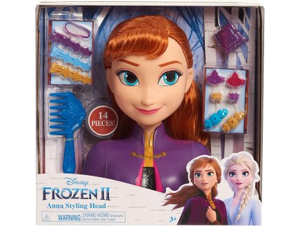 TETE A COIFFER REINE DES NEIGES : ANNA - 14 PIECES - MATTEL - POUPEE