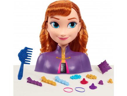 Tete a coiffer reine des neiges : anna - 14 pieces - Mattel - poupee