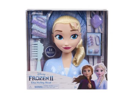 Tête à coiffer Reine des Neiges Elsa, 14 pièces - Disney Frozen - Coiffure Poupée