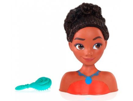 Tête à coiffer Vaiana 14 cm avec brosse - Disney Princesse - Coiffure Poupée