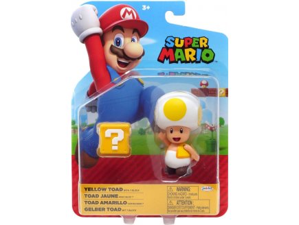 TOAD JAUNE AVEC BLOC : FIGURINE SUPER MARIO 9 CM - FIGURINE NINTENDO ARTICULE - JAKKS