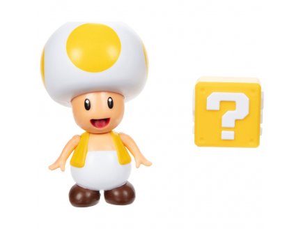 Toad jaune avec bloc : figurine super mario 9 cm - figurine Nintendo articule - jakks