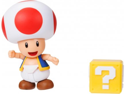 Toad rouge avec bloc : figurine super mario 9 cm - figurine Nintendo articule - jakks