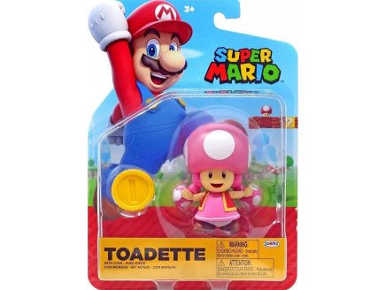 TOADETTE ROSE AVEC PIECE : FIGURINE SUPER MARIO 8 CM - FIGURINE NINTENDO ARTICULE - JAKKS