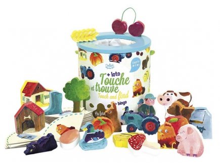 Touche et trouve la ferme + loto en bois - Vilac - 2410 - jeu tactile