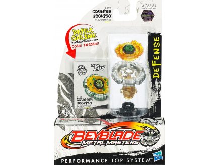 TOUPIE BEYBLADE METAL MASTERS : COUNTER SCORPIO AVEC LANCEUR - TYPE DEFENSE - HASBRO B-125