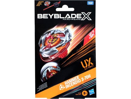 Toupie Beyblade x Hammer Incendio 3-70H UX - Type Equilibre - Pack toupie et lanceur - Hasbro G1752