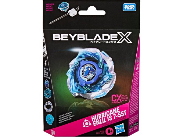 Toupie Beyblade x Hurricane Enlil is 7-55T CX - Type équilibre - Pack toupie et lanceur - Hasbro G2750