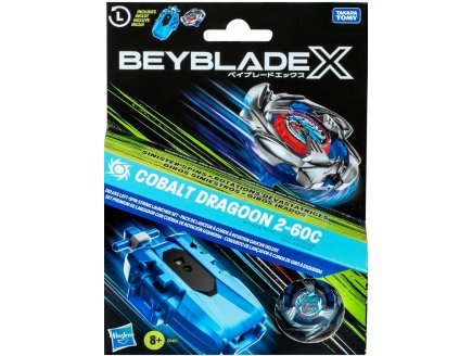 Toupie Beyblade x Pack Cobalt Dragoon 2-60C avec Lanceur  Corde Deluxe - Type Attaque - Pack toupie et lanceur - Hasbro G1491