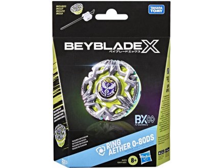 Toupie Beyblade x Ring Aether 0-80DS - Type Défense - Pack toupie et lanceur - Hasbro G4571
