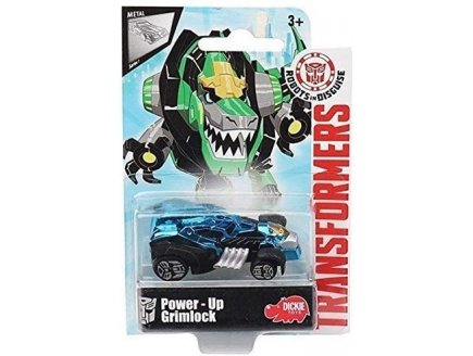 TRANSFORMERS : POWER UP GRIMLOCK - VEHICULE MINIATURE METAL ORANGE ET BLEU - VOITURE - HASBRO