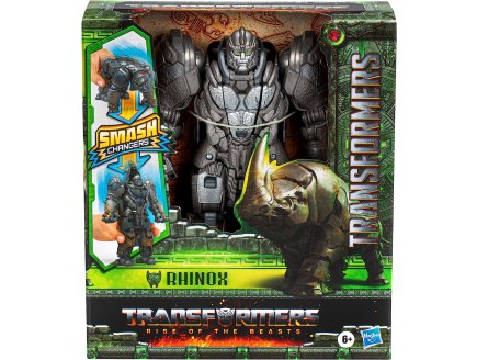 TRANSFORMERS RISE OF THE BEASTS - RHINOS GRIS - ROBOT TRANSFORMABLE EN RHINOCEROS - HASBRO - F4643